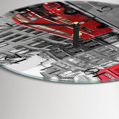 Runde wanduhr Roter Bus