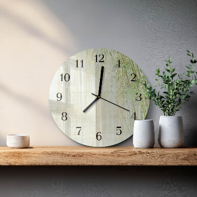 Runde wanduhr aus glas Bambus