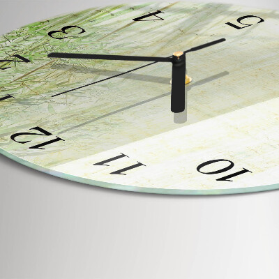 Runde wanduhr aus glas Bambus
