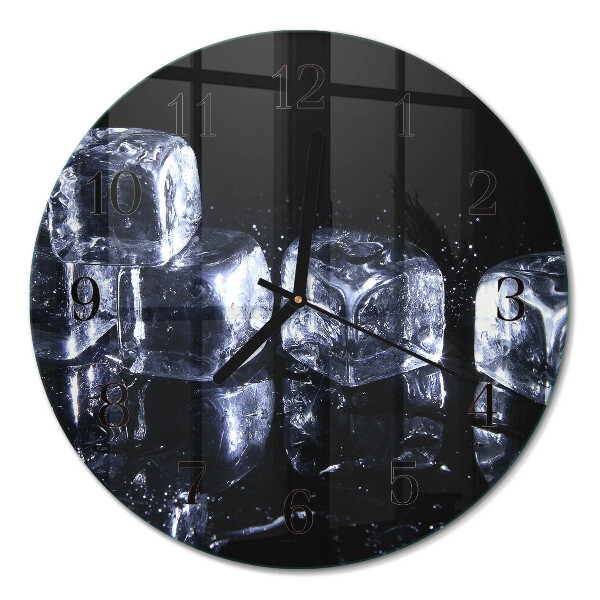 Wanduhr glas rund Eiswürfel