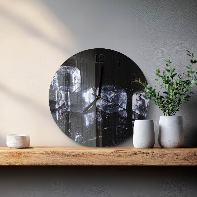 Wanduhr glas rund Eiswürfel