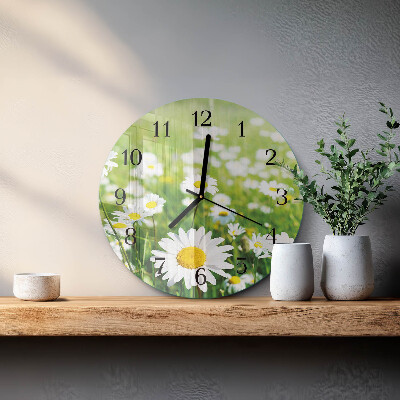 Runde wanduhr Gänseblümchen