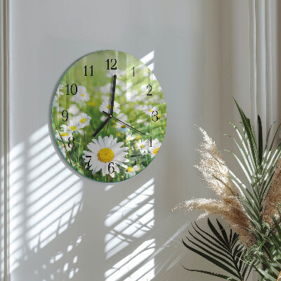 Runde wanduhr Gänseblümchen
