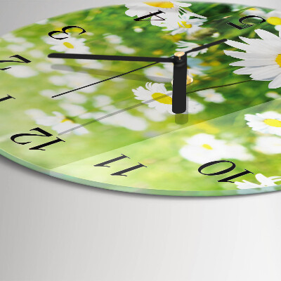 Runde wanduhr Gänseblümchen