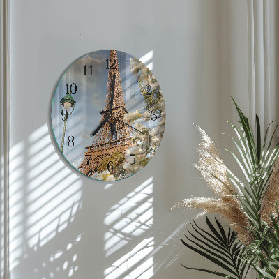 Glas wanduhr mit motiv rund Eiffelturm Paris