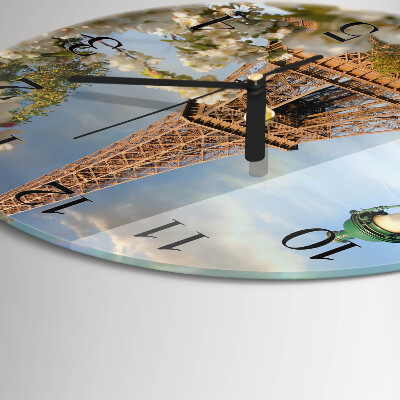 Glas wanduhr mit motiv rund Eiffelturm Paris