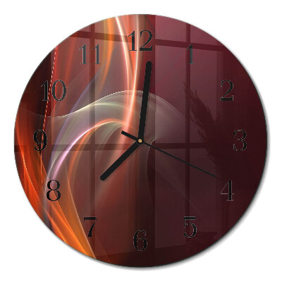 Runde wanduhr aus glas Abstrakte Linien