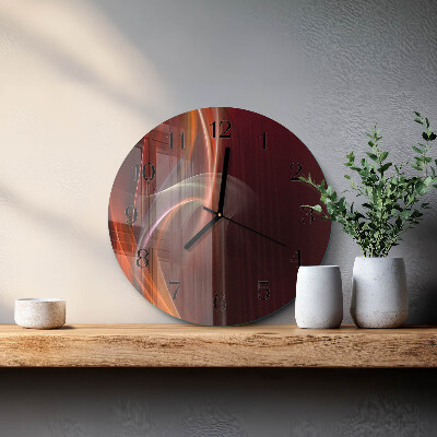 Runde wanduhr aus glas Abstrakte Linien