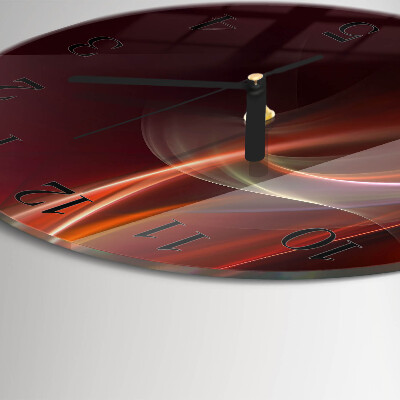 Runde wanduhr aus glas Abstrakte Linien