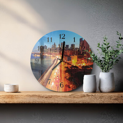 Wanduhr glas rund Horizont