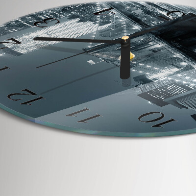 Wanduhr glas rund Horizontale Brücke