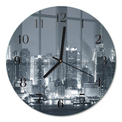Runde wanduhr aus glas Nachthorizont