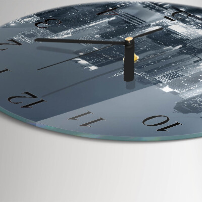 Runde wanduhr aus glas Nachthorizont
