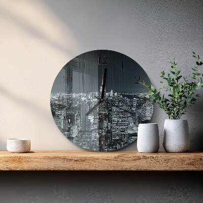 Glas wanduhr mit motiv rund Nachthorizont