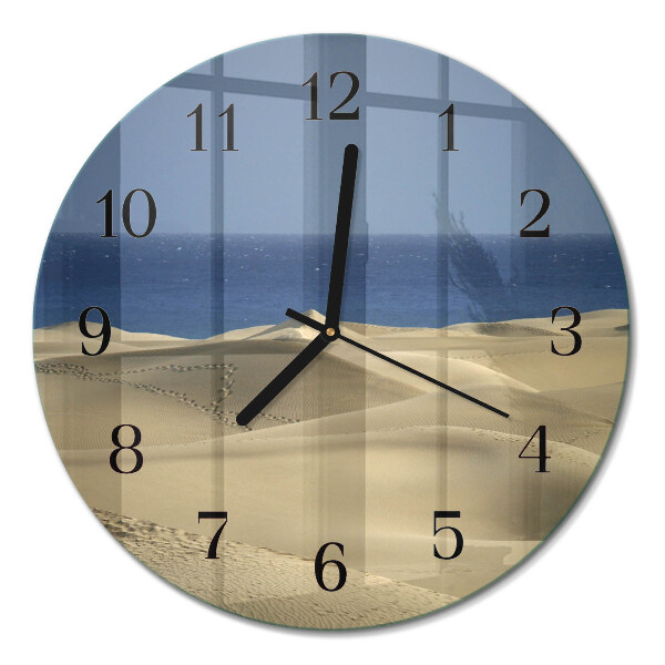 Wanduhr glas rund Küstendünen