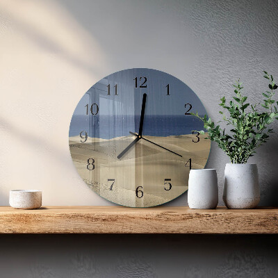 Wanduhr glas rund Küstendünen
