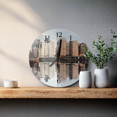 Runde wanduhr aus glas Horizont