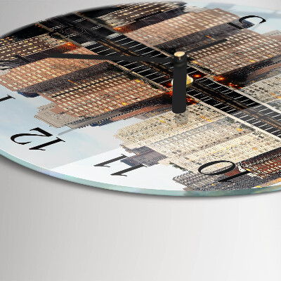 Runde wanduhr aus glas Horizont