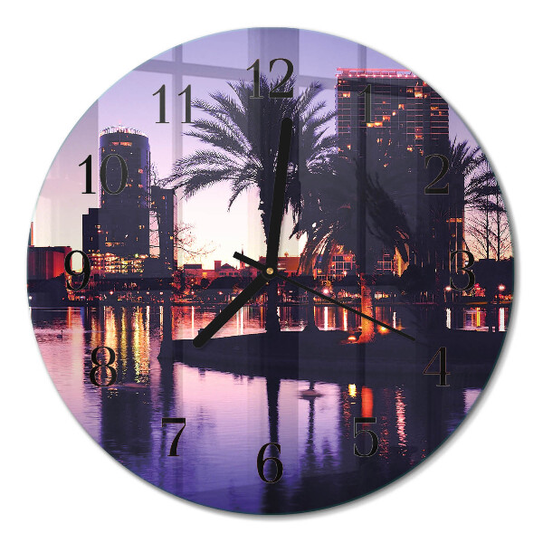 Runde wanduhr Palmen in Florida