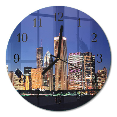 Runde wanduhr aus glas Horizont