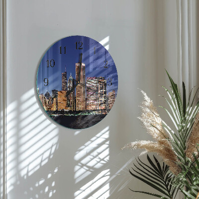 Runde wanduhr aus glas Horizont