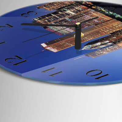 Runde wanduhr aus glas Horizont