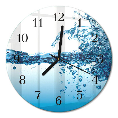 Glas wanduhr mit motiv rund Wasser