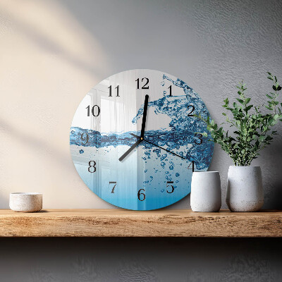 Glas wanduhr mit motiv rund Wasser