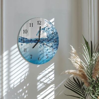 Glas wanduhr mit motiv rund Wasser