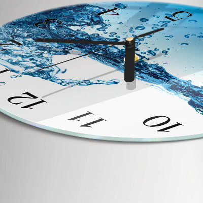 Glas wanduhr mit motiv rund Wasser
