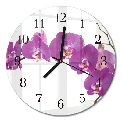 Runde wanduhr Orchidee