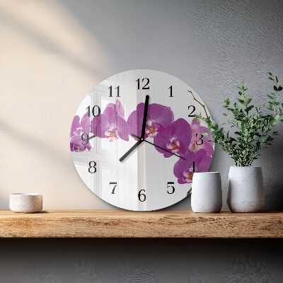Runde wanduhr Orchidee