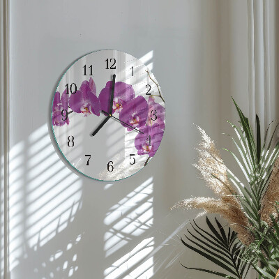 Runde wanduhr Orchidee