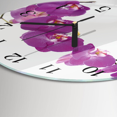 Runde wanduhr Orchidee
