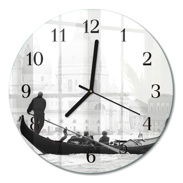 Wanduhr glas rund Venezianisches Boot