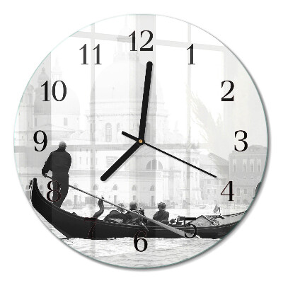 Wanduhr glas rund Venezianisches Boot