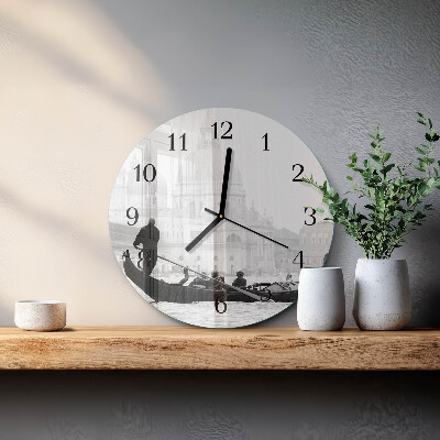 Wanduhr glas rund Venezianisches Boot