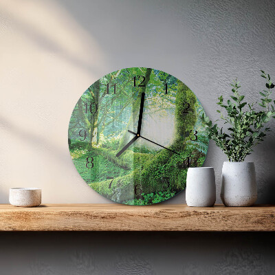 Runde wanduhr Waldmoos