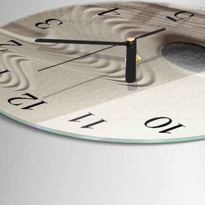 Runde wanduhr aus glas Steinsand