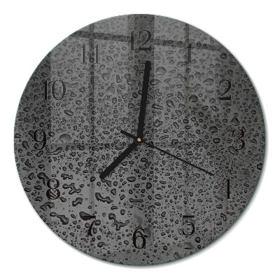Glas wanduhr mit motiv rund Wassertropfen