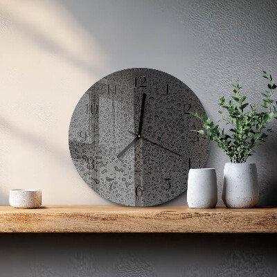 Glas wanduhr mit motiv rund Wassertropfen