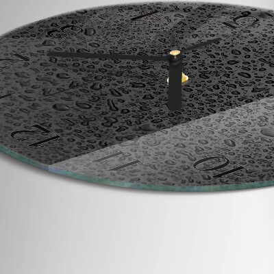 Glas wanduhr mit motiv rund Wassertropfen