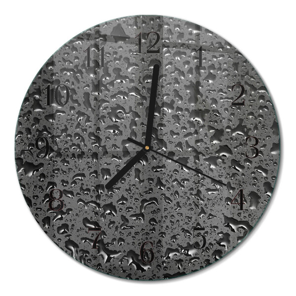 Wanduhr glas rund Wassertropfen