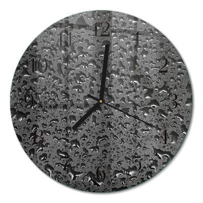 Wanduhr glas rund Wassertropfen