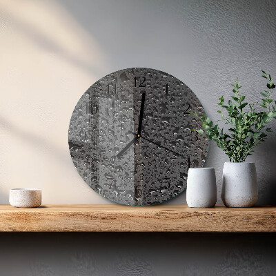 Wanduhr glas rund Wassertropfen