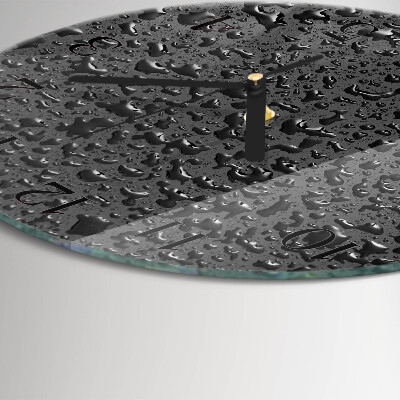 Wanduhr glas rund Wassertropfen