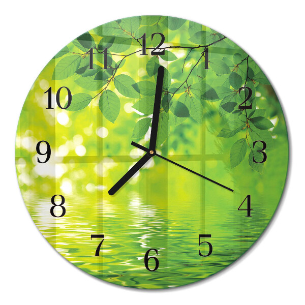 Runde wanduhr Blätter