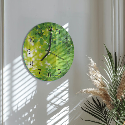 Runde wanduhr Blätter