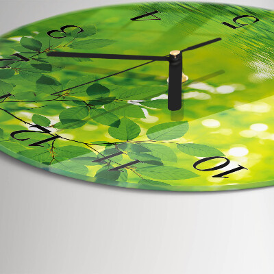 Runde wanduhr Blätter