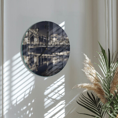Glas wanduhr mit motiv rund Brücke